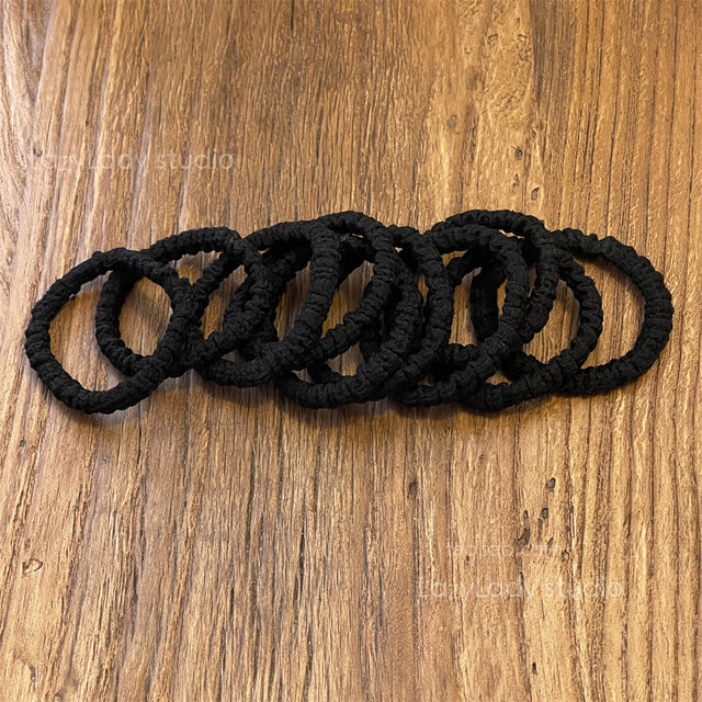 10 packages ~ high elasticity, easy to use basic black hair rings, shop owner's recommendation, versatile plain ring headband rubber band