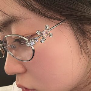 
404's shop retro oval frame metal elegant glasses Y2K sweet cool hot girl myopia frame men and women frames