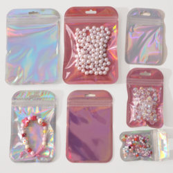 Laser Colorfulful Ziplock Bag Colorfulful Seal Bag Thickeneded DIY Material Transparent Storage Bag Sealed Bag Jewelry Accessories