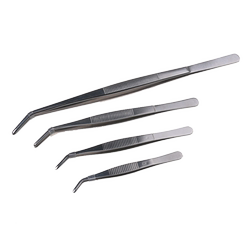 German flag round head wide flat and long non-slip tweezers with teeth