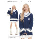 NERESUM American retro college style V-neck pullover sweater for women in autumn and winter lazy atmosphere sweet knitted sweater