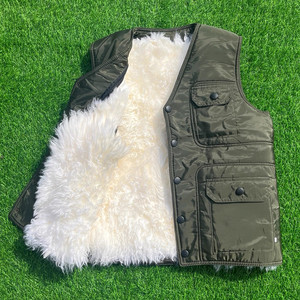 
Middle-aged and elderly men's thickened and warm genuine sheepskin vest, fur all-in-one vest, cotton vest, fur vest for dad