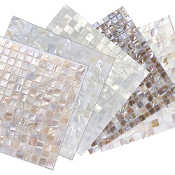 Natural Shell Mosaic Self-Adhesive Background Wall Beauty Salon Cashier Counter Trendy Wall Stickers Pool Bathroom Tiles