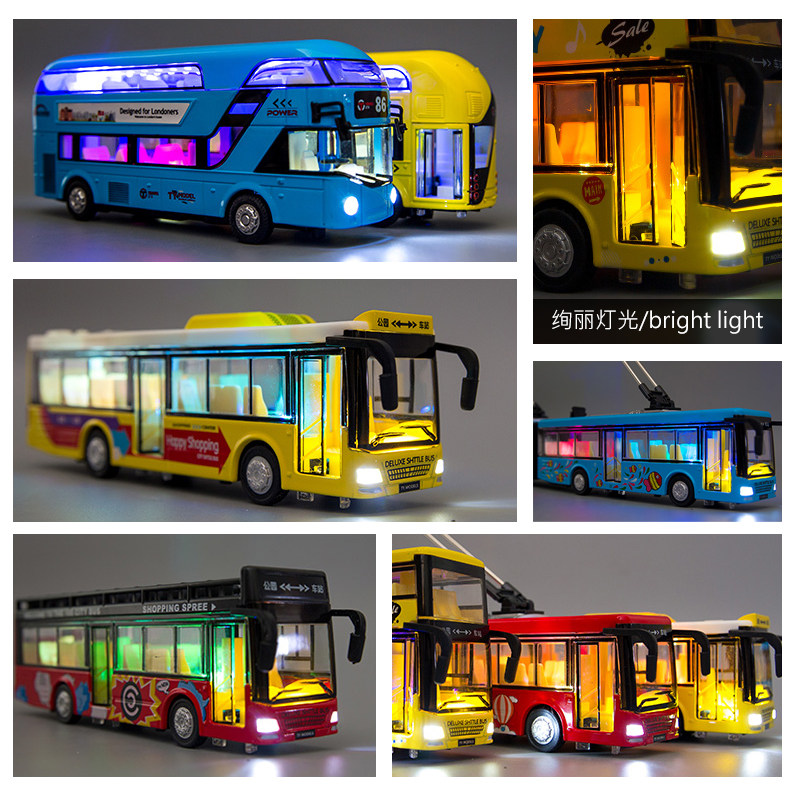 Children's Double-Decker Bus Toy Simulation Alloy Car Model