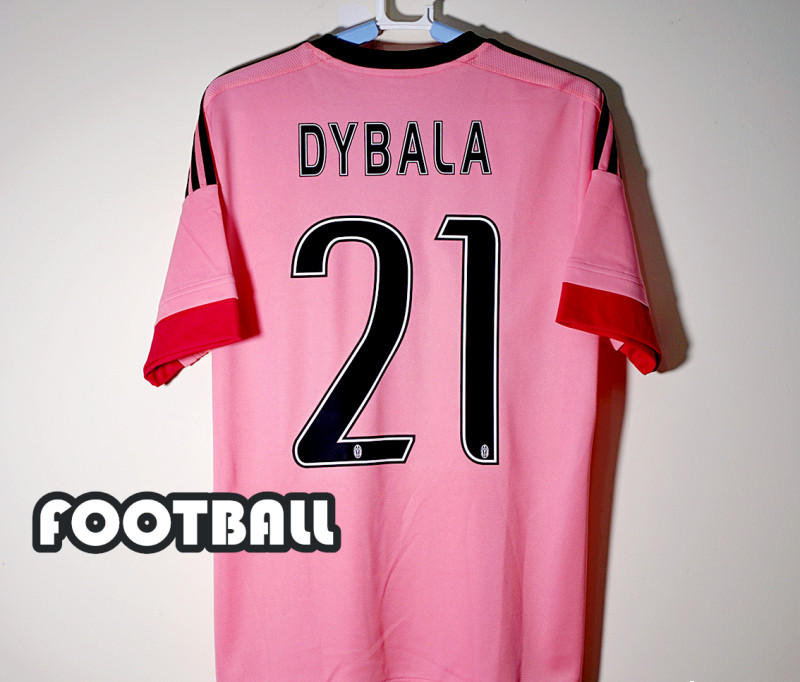 正版1516尤文图斯客场复古7号c罗足球服长短袖粉色21迪巴拉球迷版