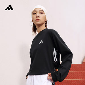 
Three stripes casual simple loose long-sleeved T-shirt for men and women adidas Adidas official light sports