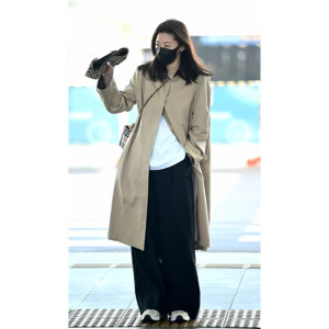
2025 autumn and winter classic B-home single-breasted mid-length women's windbreaker Camden style