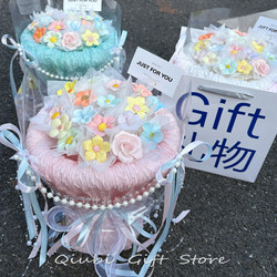 Ceramic Flower Birthday Gift for Girls to Give to Best Friends, Practical Graduation Eternal Flower Bouquet Ornament, 520 Gift for Girlfriend on Valentine's Day