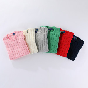 
RL146 boys and girls autumn and winter pure cotton hemp sweater with small size pullover round neck sweater