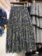 Purple floral chiffon skirt for women in summer flowing long skirt for slim A-line mid-length pleated print skirt