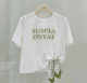Be good 2025 letter printing white short-sleeved T-shirt for women with slim slim and sweet and spicy top
