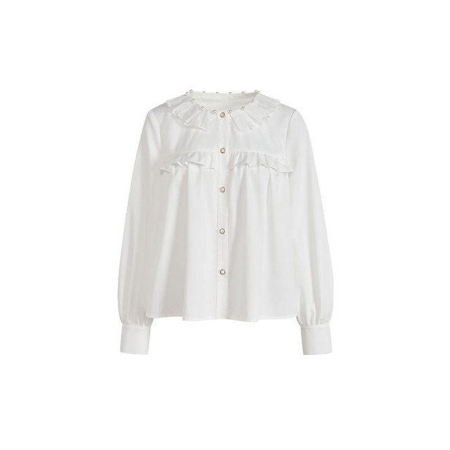 New Chinese Button French Ruffled Lace Gentle Chiffon Shirt 2025 Summer Fashion Temperament New Design Small Shirt Stylish Top