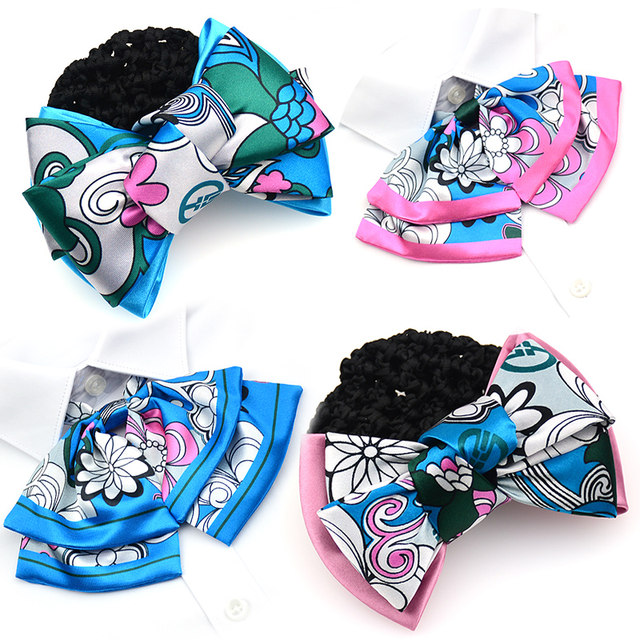 Agricultural Bank of China tie head flower women scarf flower hair clip top clip bow red blue summer bow tie
