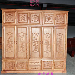 Redwood Wardrobe Imported Pineapple-Pattern Large Cabinet Five-Door with Top Cabinet All Solid Wood Bedroom High-End Natural Wood Pure Wood Tall Cabinet