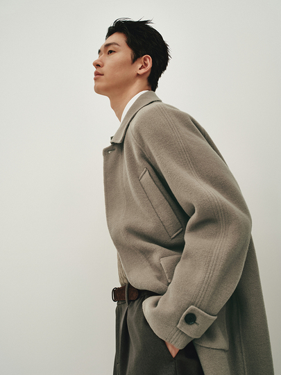 HEUGN　COAT069 Gx Men's Long Wool Coat - Gex12628014