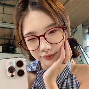 
MELIYA retro encore red glasses for women with high-end slim anti-blue light round frame glasses frame that can be matched with myopia