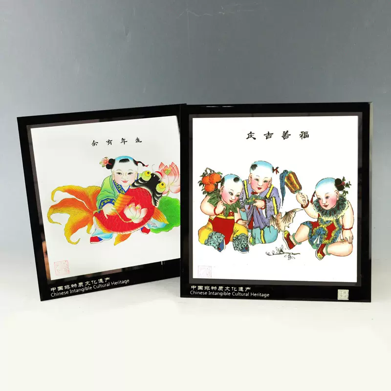 中国 張克強 楊柳青年画 蓮年如意 送料込み250618 中国 張克強 楊柳青