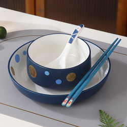 Bowl for Home Use 2025 New Model Japanese-Style Exquisite Personal Bowl Thickened Heat-Insulating High-Value Ceramic Bowl Chopsticks Plate Set