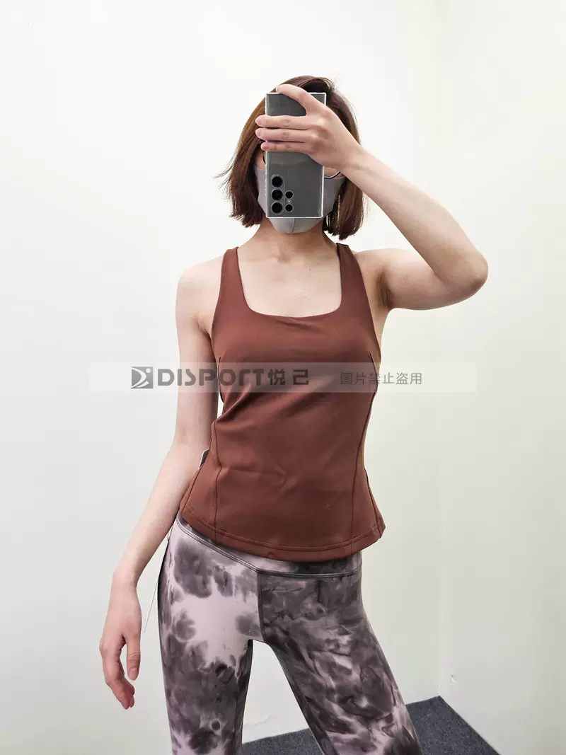 现货Lululemon二合一含胸衣运动瑜伽健身背心InStill Tank Top-Taobao