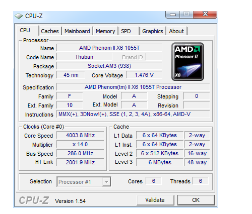 六核cpu处理器翼龙amd phenom ii x6 1055t散片秒i3 4160 i5 4590