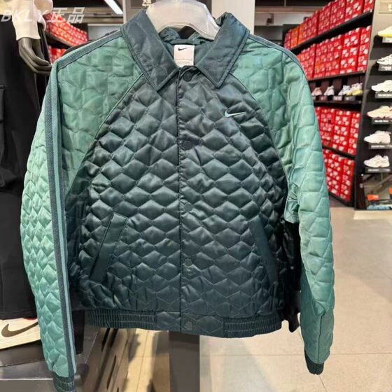 
Nike Nike's new big children's student splicing loose lapel diamond pattern warm outdoor cotton jacket FV0319
