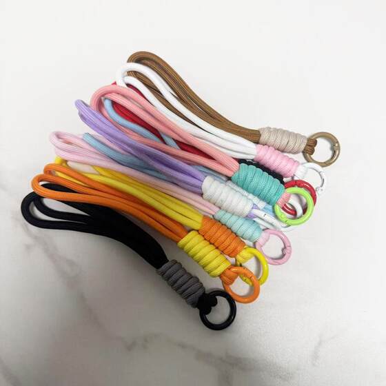 Car DIY accessories Pop Mart rearview mirror plush doll knotted woven lanyard mobile phone keychain lanyard