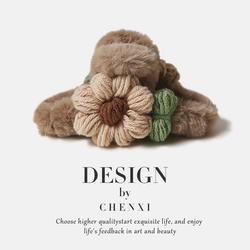 Forest-Style Plush Knitted Flower Hair Clip for Women, High-End Sunflower Fluffy Shark Clip, New Hair Accessory for the Back of the Head