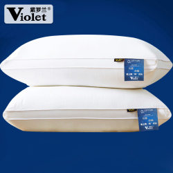 A Pair of Violet Cotton Feather Velvet Washable Pillows, Pillow Cores for Summer Neck Protection, Sleep Aid, Hotel and Home Use