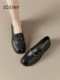 Zhuoshini black loafers women's 2025 new patent leather British style leather shoes flat sole single shoes for women