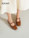 ZhuoShini Marie Jane Women's 2025 new spring and autumn French shallow mouth leather shoes with high pleated flat sole shoes
