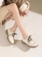 Zhuosini thick-soled leather shoes for women in 2025 autumn new British style versatile flat women's shoes round toe thick heels