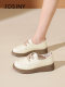 Zhuosini flat-soled retro leather shoes for women 2025 new spring white jk uniform thick sole women's shoes soft sole single shoes