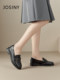 Zhuoshini black loafers women's 2025 new patent leather British style leather shoes flat sole single shoes for women