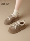 Zhuosiniga fleece snow boots for women's brown 2024 autumn and winter small leather shoes new warm fur shoes Northeast cotton shoes