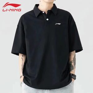 Li Ning short-sleeved POLO shirt 25 summer new style men's teenager lapel quick-drying skin-friendly and comfortable breathable sports T-shirt