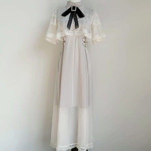 
Lolita rojita cloak sleeve short sleeve women mesh large bow lace temperament splicing long skirt