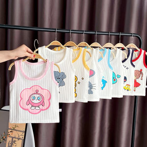 
Children's cotton vest cartoon girl's summer thin sling boy's cotton vest baby sleeveless bottoming
