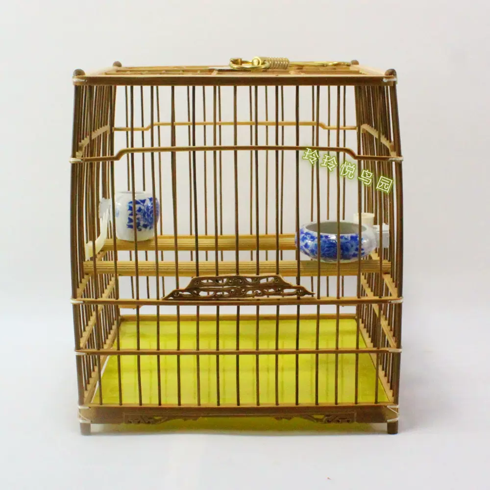 鳥籠 秀眼江南籠 繡眼鳥籠全留青小鑲頂【香草門】紮線板頂籠繡眼暗綠六丁專用南籠