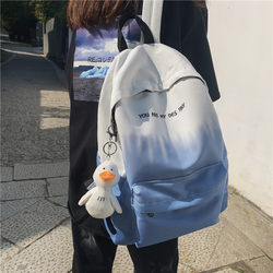 Korean Style Harajuku Ulzzang School Backpack for Female High School and Middle School Students, Gradient Personality ins Double Shoulder Men's Hiking Backpack
