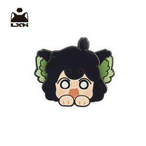 Luo Xiaohei丨Shake badge Black hair moveable metal badge Decorative brooch