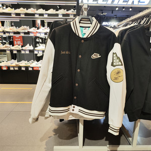 
Genuine Nike/Nike men's printed autumn and winter sports plus velvet warm jacket shirt moving baseball cotton jacket FV4026-010