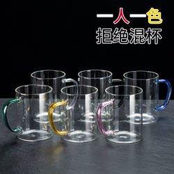 Simple Heat-Resistant High Borosilicate Glass Cup with Handle, Suitable for Brewing Tea, Microwave-Safe Milk Cup, Household Living Room Water Cup