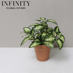 Nordic Artificial Green Plant Small Potted Plant ins Artificial Fiddle Leaf Fig Decorative Office Ornament Living Room Industrial Style Korean Style