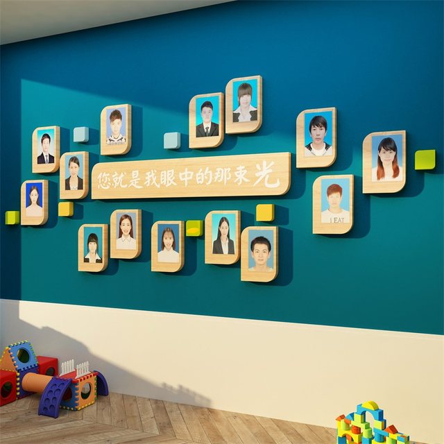Teacher Office Cultural Wall Sticker Photo Introduction Style Display ...