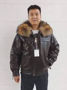 
Genuine leather jacket men's aviation suit 59 type pilot leather pants suit motorcycle air force plus cotton thickened cotton suit