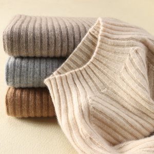 Half -high -necked cashmere sweater female loose outside wearing spring, autumn and winter explosion foreign style wild knitted jackets in the collar bottom shirt