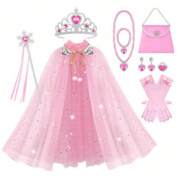 Halloween children's shawl cape costume for girls Frozen Elsa princess veil with cape