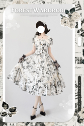 Op Typ Dva Originální Letní Potisk Cla Retro Klasické Elegantní Denní šaty Lolita