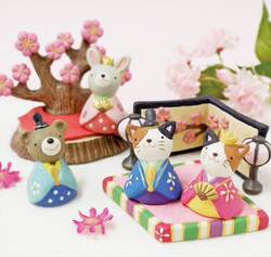 Zakka New Japanese Imported Resin Japanese-Style Ornaments for Girls' Day Peach Blossom Series Photo Props and Kimono Base