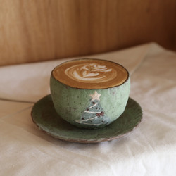 Original by Yaqi】Japanese Retro Coarse Pottery Handcrafted Coffee Cup Latte Art Cup Hand-Held Cup Egg Cup Christmas Wabi-Sabi Style